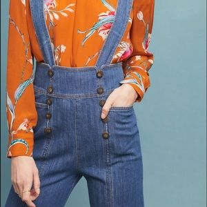 Anthropologie Pilcro Bibbed Denim Jumpsuit